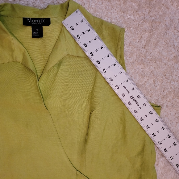 Vintage Montee' Collection lime green wrap top size 16 - Picture 8 of 10